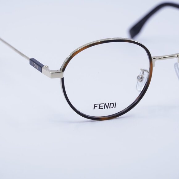 Fendi FE50052U 032 Eyeglasses Havana/Gold 51mm Round Frame - Picture 8 of 10